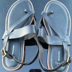 Black Strappy Leather Sandals